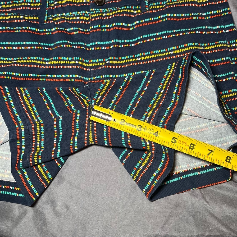 Merona Women’s Navy Red Teal Striped Chino Shorts, size 6, colorful - Picture 3 of 12